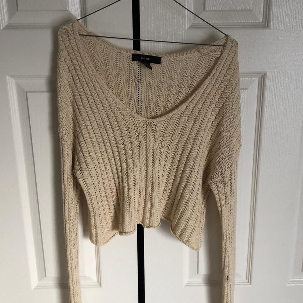 cropped knitted sweater